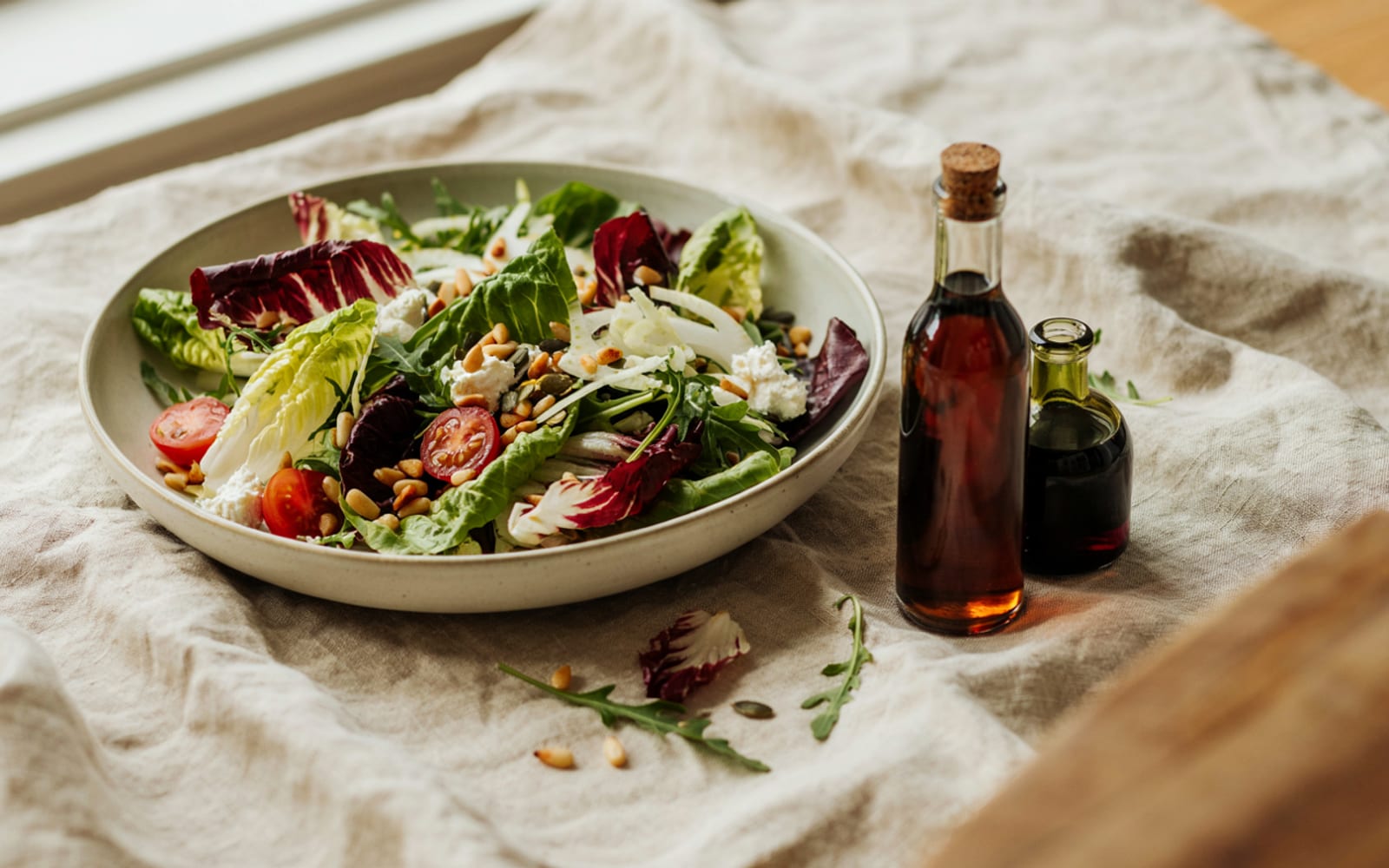 Salada com óleo, horizontal
