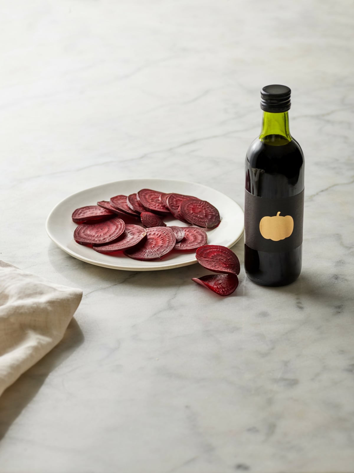 Carpaccio de Beterraba com Óleo de Abóbora