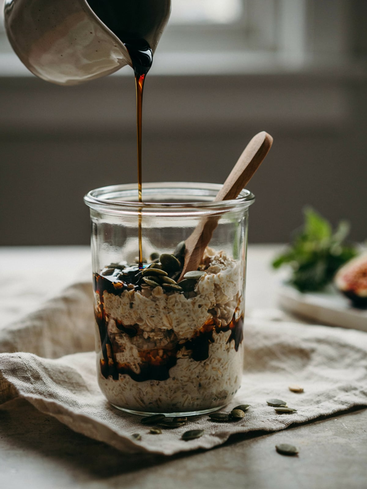 Overnight Oats com Óleo de Abóbora
