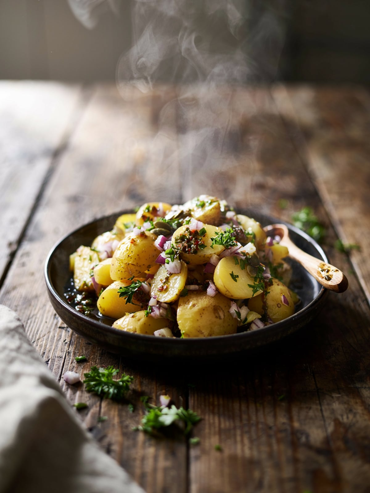 Salada de Batata com Óleo de Abóbora