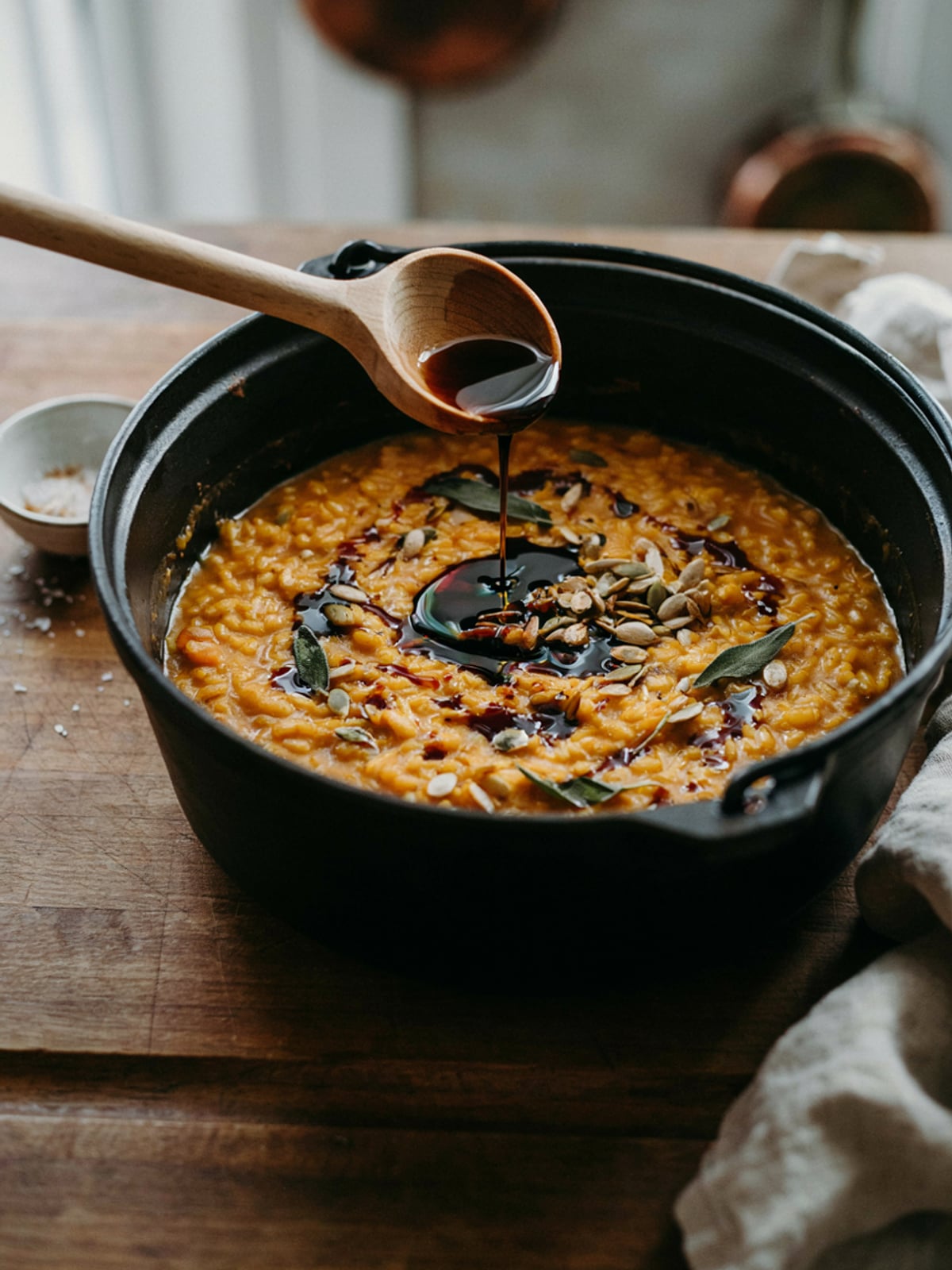 Risotto com Óleo de Abóbora