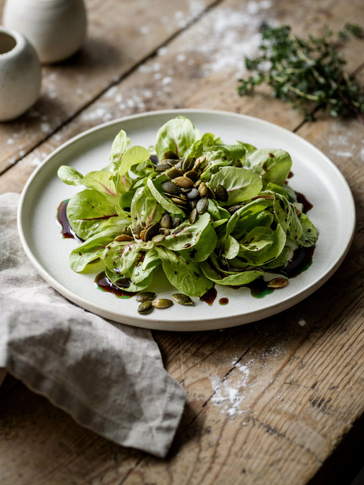 Salada Estírria com Óleo de Abóbora