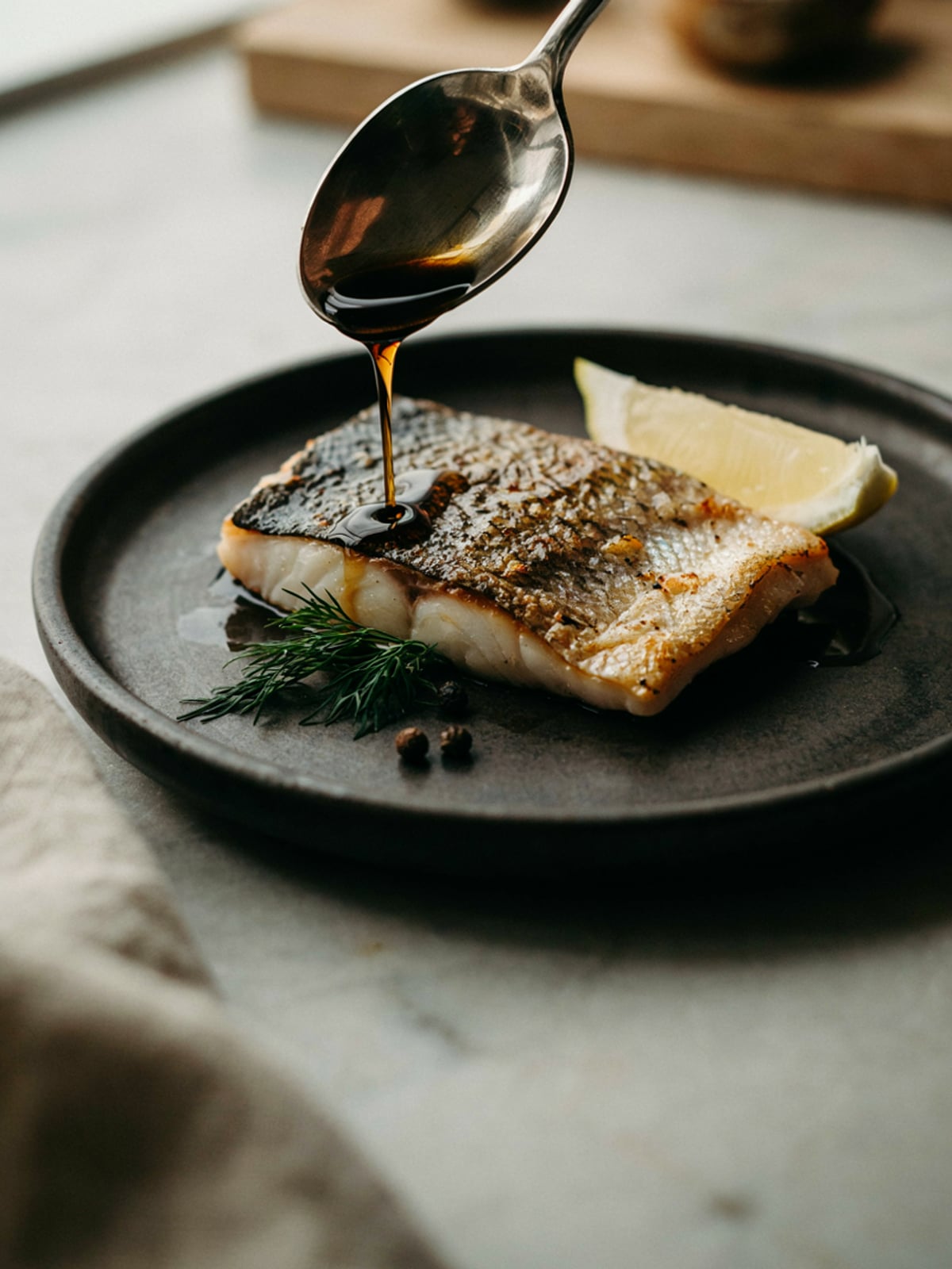 Filete de Truta com Óleo de Abóbora
